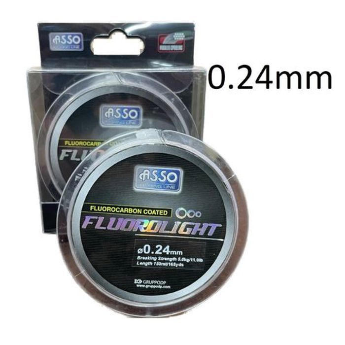 Asso fill de peche ASSO fluorolight fluorocarbon coated 150mt 0.24mm 5.0kg