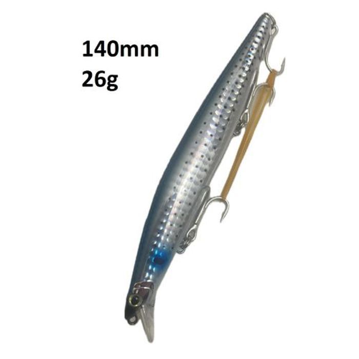 Leurre de pêche - Blue Fish - Minnow - Sinking 140mm - 26g - Couleur Bleu