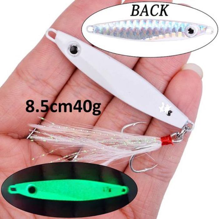 Leurres De Pêche Durs Appât Artificiel jigs 8.5cm-40g double hameçon