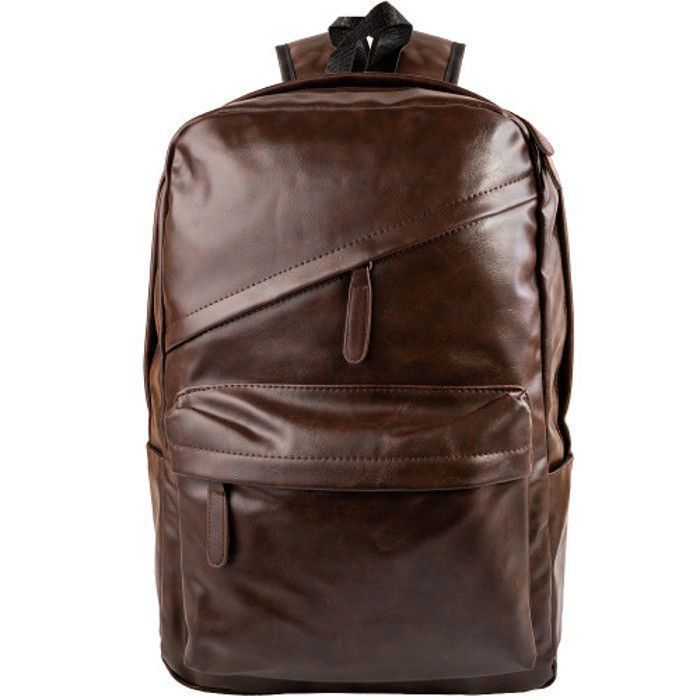 Sac à dos - En Cuir - Marron - 15,6 pouces - Imperméable - Grande capacité