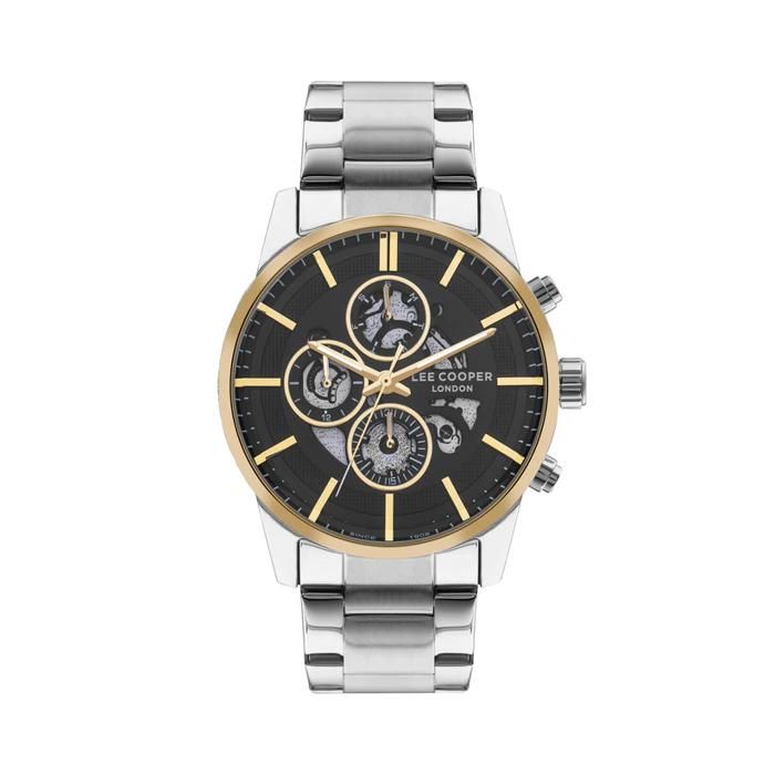 Montre - Lee Cooper LC07562.250 - Quartz - Bracelet en acier - Cadran multifonction noir