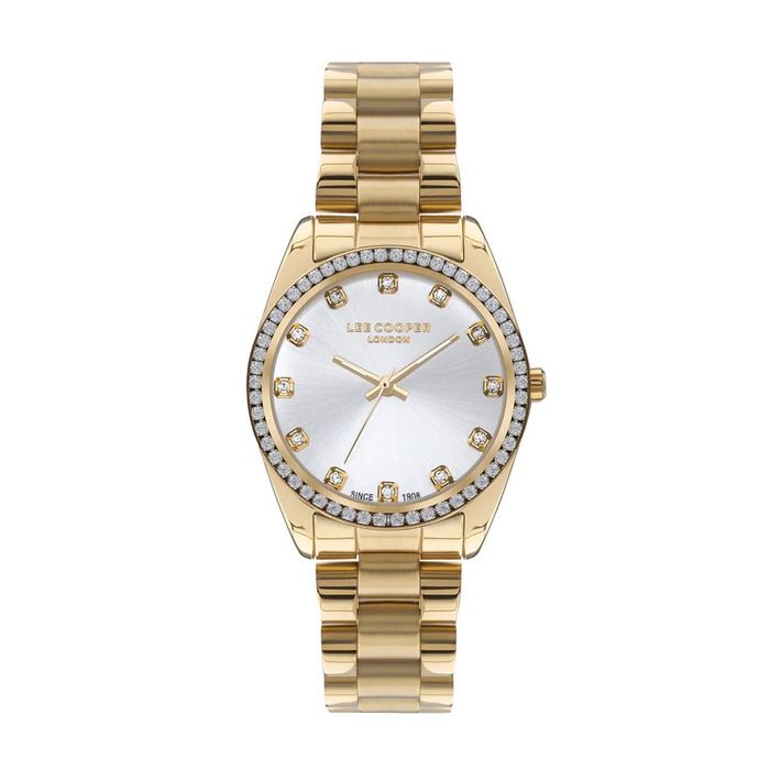 Montre - Lee Cooper - LC07478.230 - Bracelet en acier doré - Cadran blanc - Étanchéité 3 ATM