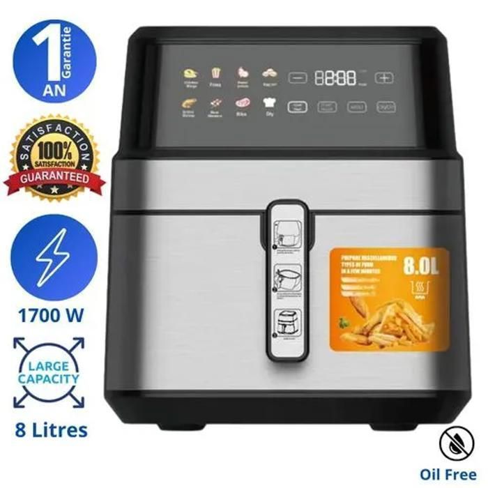 Friteuse sans huile XL - 8L - Air frayer tactile - 8 programmes - 1700W