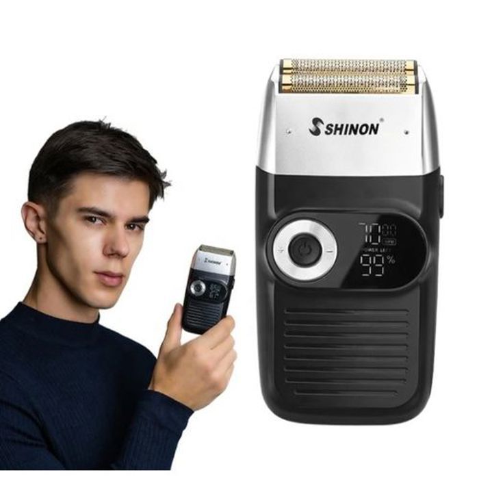 Shinon Rasoir électrique LCD double lame étanche sans fil Rechargeable par USB