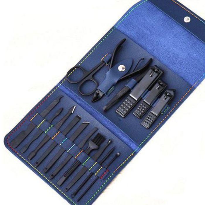Kit de Coupe-ongles 16 pièces en acier inoxydable Avec sac