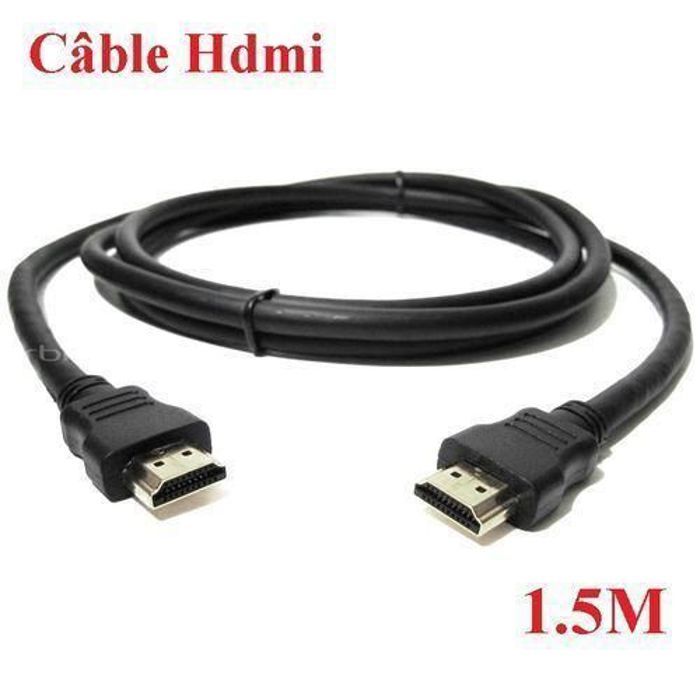 Câble HDMI 1.5M meilleur qualité FHD 4K Video noir
