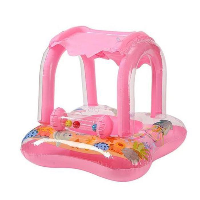 Bouée Flotteur Protection Solaire Gonflable 71cm anti UV ROSE