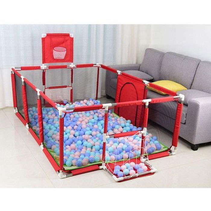 Huan PARC de jeux intérieure avec clôture de sécurité pour bébé, parc pour enfants de 0 à 6 ans ROUGE Destockage