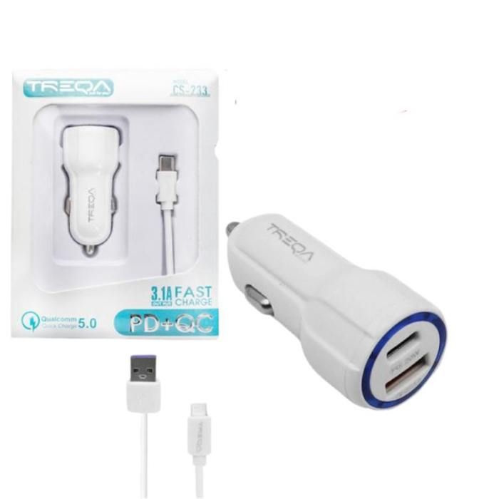 Chargeur voiture USB + Type C - QC 3.0 PD 38W