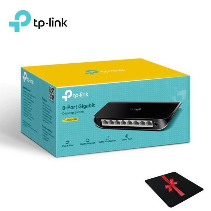 Switch 8 Ports Gigabit Ethernet (10/100/1000) L-SG1008D Noir