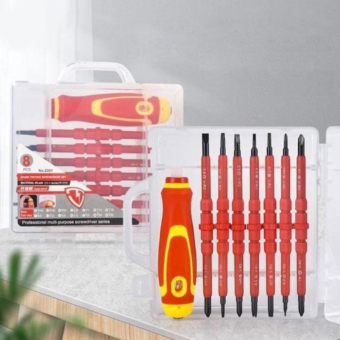 8 tournevis in1 multi-usages, série de tournevis avec testeur