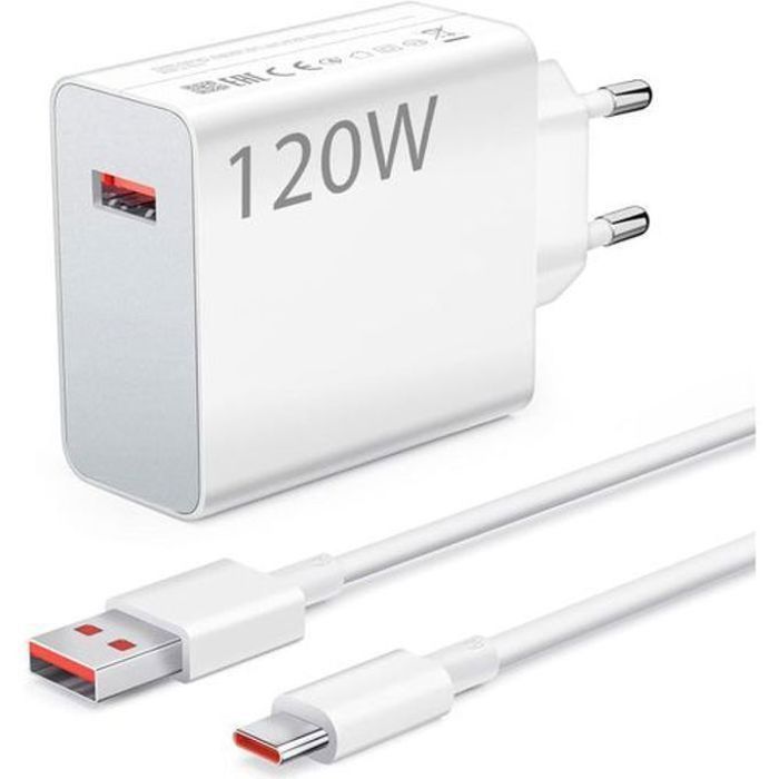 Chargeur adapté pour Mi 120W Rapide avec Câble USB type C