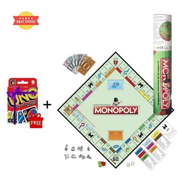 Monopoly en Cylindre + Carte Uno Gratuite !