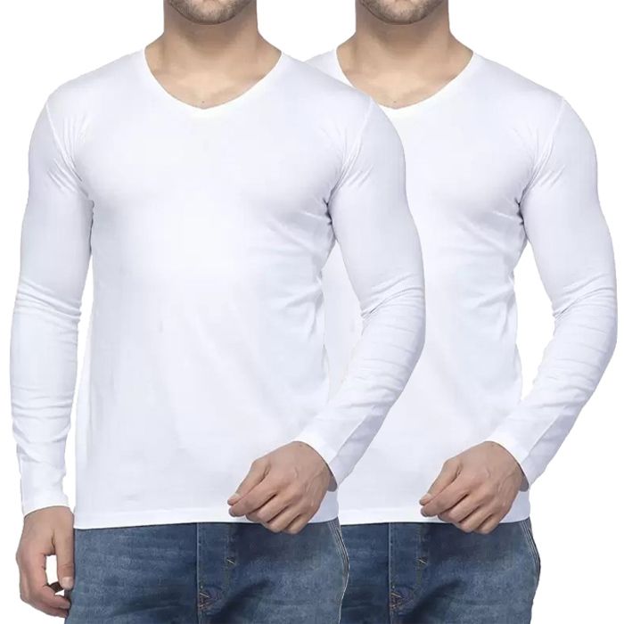 Pack de 2 T-shirt manche Longue col v -Homme