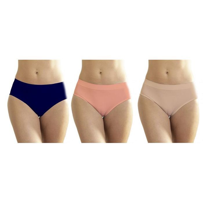 Slips pour femme - Non spécifié - Pack de 3 - 95% coton - Multicolore - Taille non spécifiée