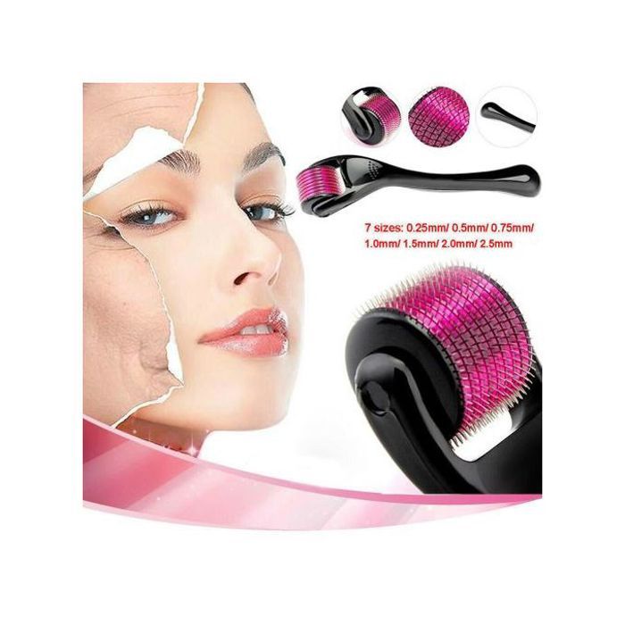 Derma roller rouleau à micro-aiguilles en titane, pour repousse des cheveux et croissance la barbe