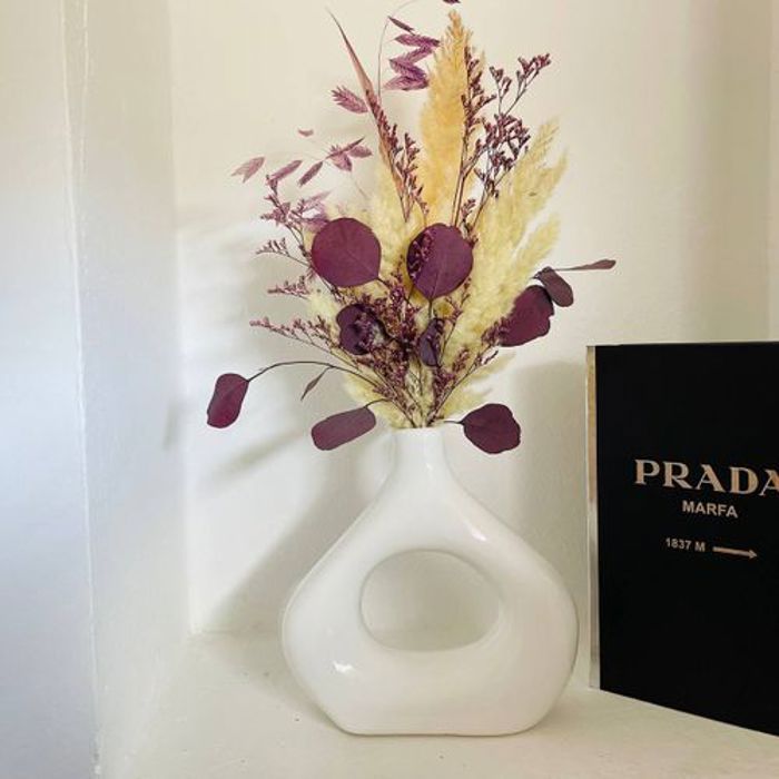 Vase Céramique - Fleurs Séchées - Blanc - Personnalisable - Style Classique