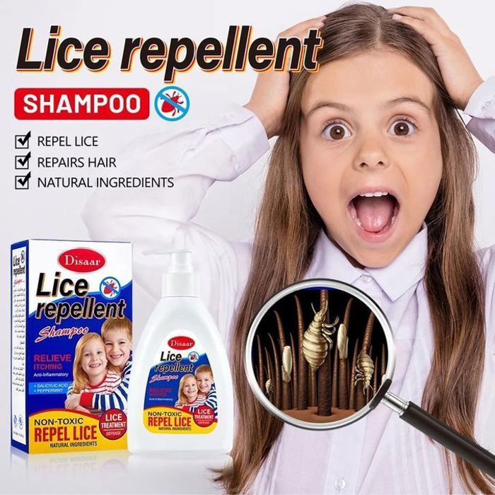 Disaar shampoing pour enfants, nettoyant cheveux, anti-poux, anti-démangeaisons, avec des ingrédients naturels