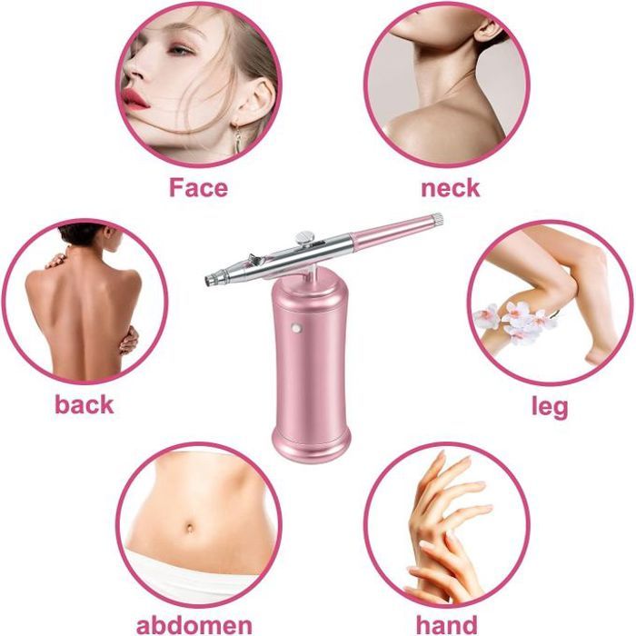 Pistolet de pulvérisation facial professionnel injecteur d'oxygène pour aérographe