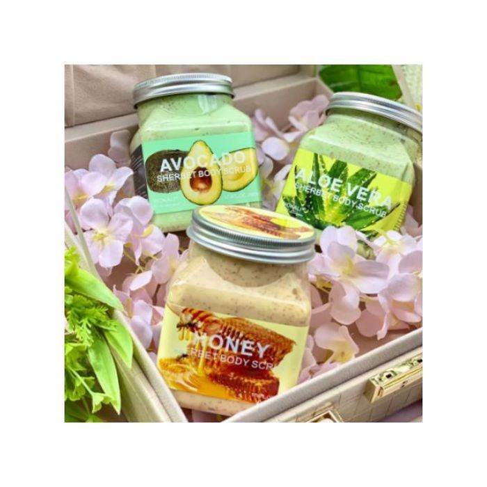 Wokali pack 3 gommages naturel, miel, avocat, aloe vera, sans paraben sans phatalate
