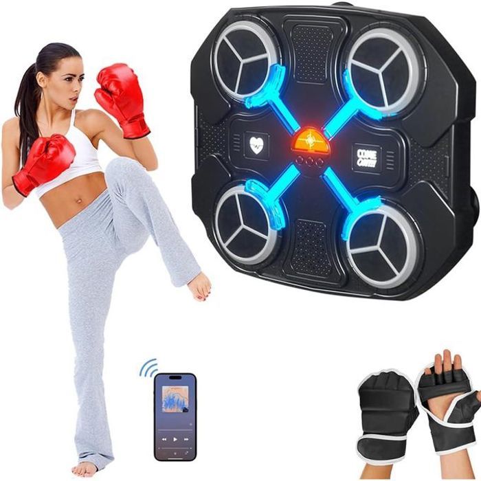 Machine de boxe murale intelligente avec musique électronique bluetooth et gants