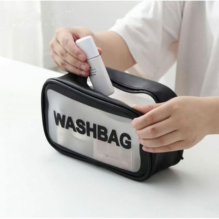 Trousse de toilette pour femme et homme transparent, parfait pour voyage