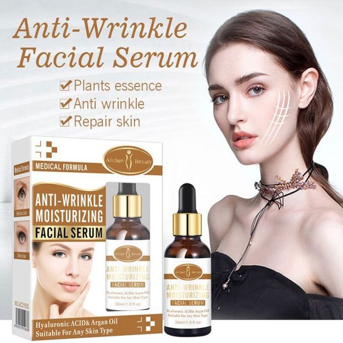 Aichun beauty sérum visage hyaluronic acid & argan oil, anti-rides pour le visage, hydratant, blanchissant, éclaircissant