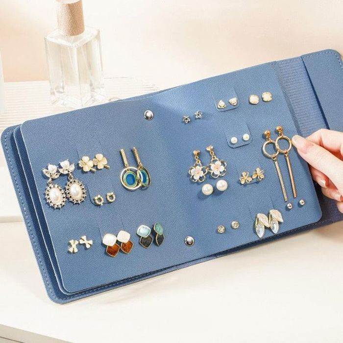 Sac portable de rangement pour bijoux, organisateur pratique pour boucles d'oreilles