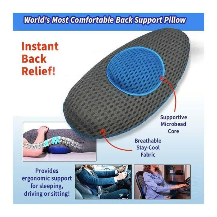 Coussin de soutien du dos et de la colonne vertébrale – oreiller de soutien ergonomique réglable