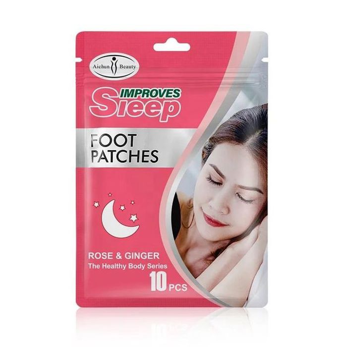 Aichun beauty 10 patchs détox pour les pieds au gingembre et à la rose à base des plantes, nettoyants en profondeur