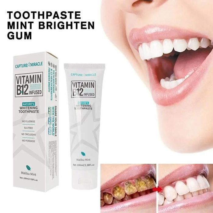 Pei mei dentifrice à la vitamine b 12 pour réparation des gencives et blanchiments les dents