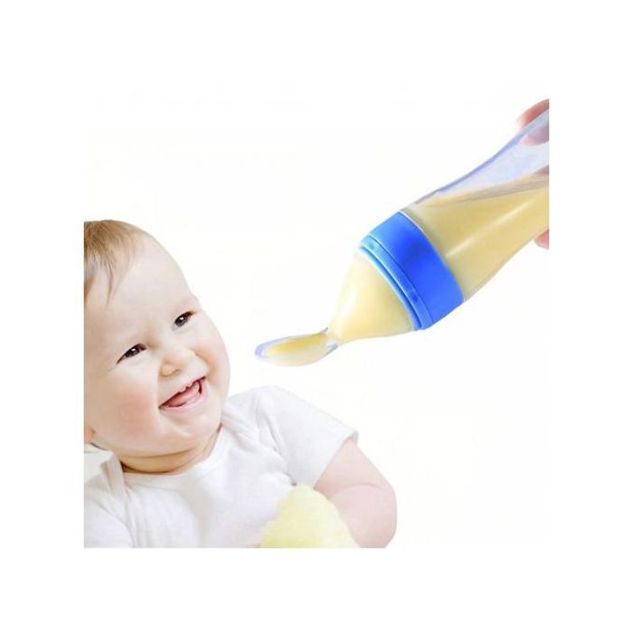 Biberon à cuillère compressible pour bébé en silicone pour transition de l'alimentation