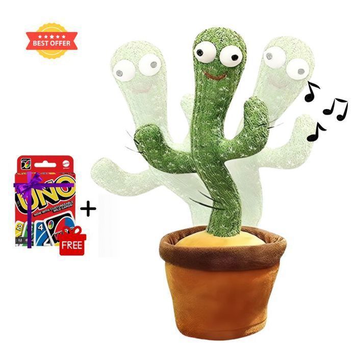 Dancing Cactus Sabara – Le Cactus Dansant qui Fait Rire + Carte Uno Gratuite !