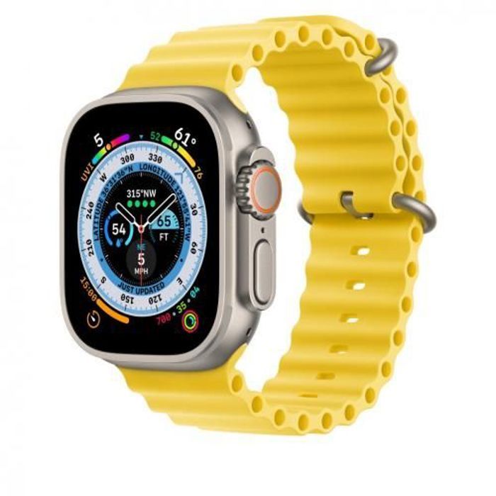 Bracelet de montre intelligente Ocean Band 42/44/44/45MM pour Apple Watch - Jaune