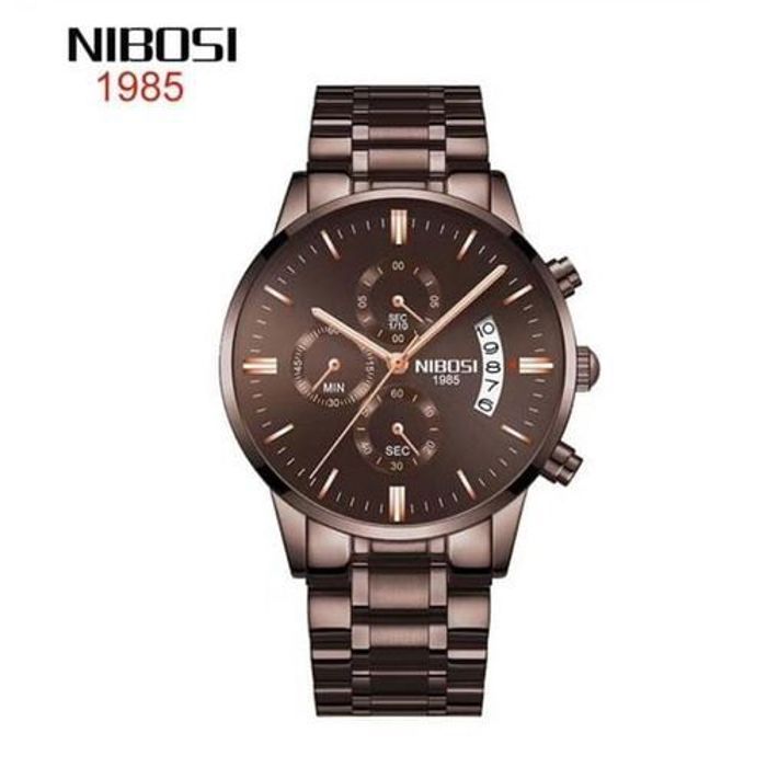 Nibosi Montre chronographe Marron 1985