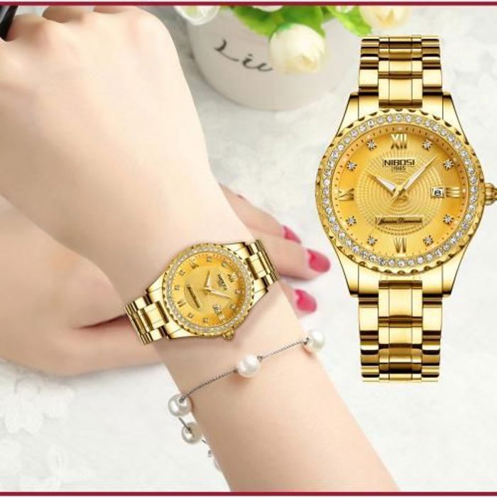 Nibosi Montre pour Femmes avec boite et sachet , meilleur cadeau pour femme.