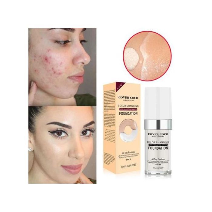 Foundation Fond de Teint Cover Coco Foundation Durable,Léger et crémeux 30ml