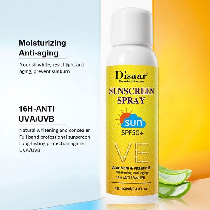 Disaar Spray Crème Solaire Écran Solaire Spf50, Anti-Âge Grasse, Visage, Corps, Peau, D'huile, Vitamine E