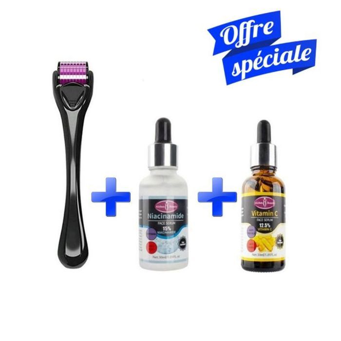 Pack de 2 Sérums à la vitamine C et Niacinamide + Derma Roller (cadeaux)