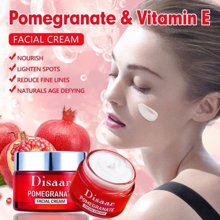 Disaar Crème pour le visage à la grenade et vitamine E, hydratant et éclaircit la peau