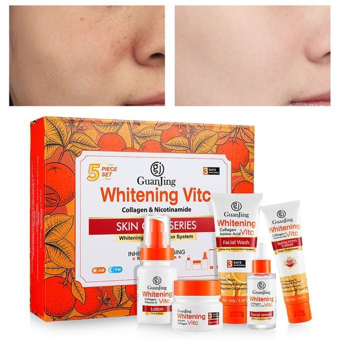 Guanjing Coffret blanchiment à la vitamine C, Éclaircissant, Soins de la peau du visage