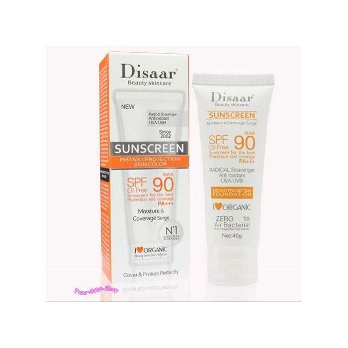 Disaar Écran solaire pour le visage et le corps Spf Max 90, anti-radicalaire sans huile UVA / UVB, 40 g