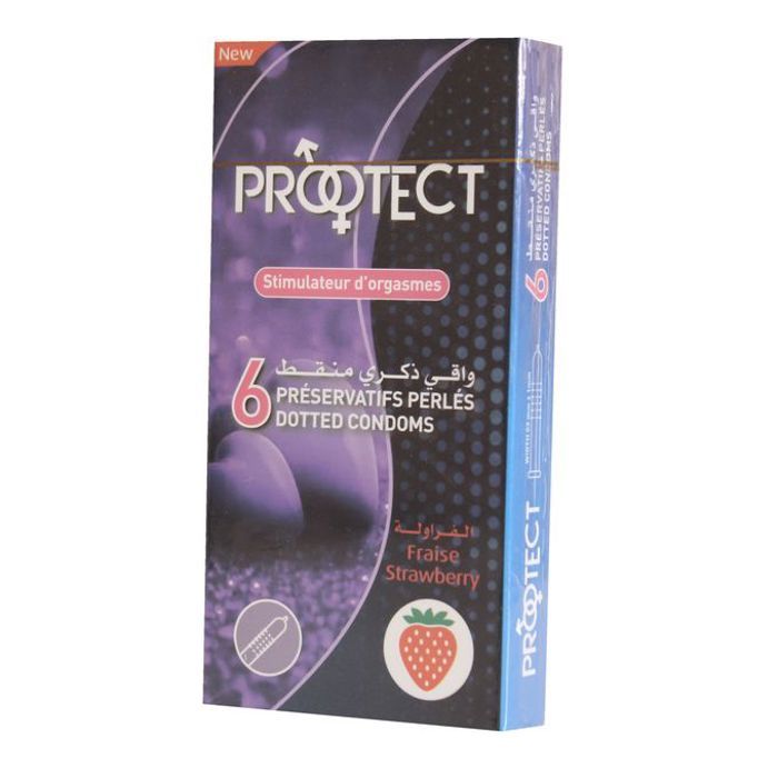 Protect PRÉSERVATIFS FRAISE PROTECTION MAXIMALE 1 BOITE DE  PRESERVATIFS DE 6