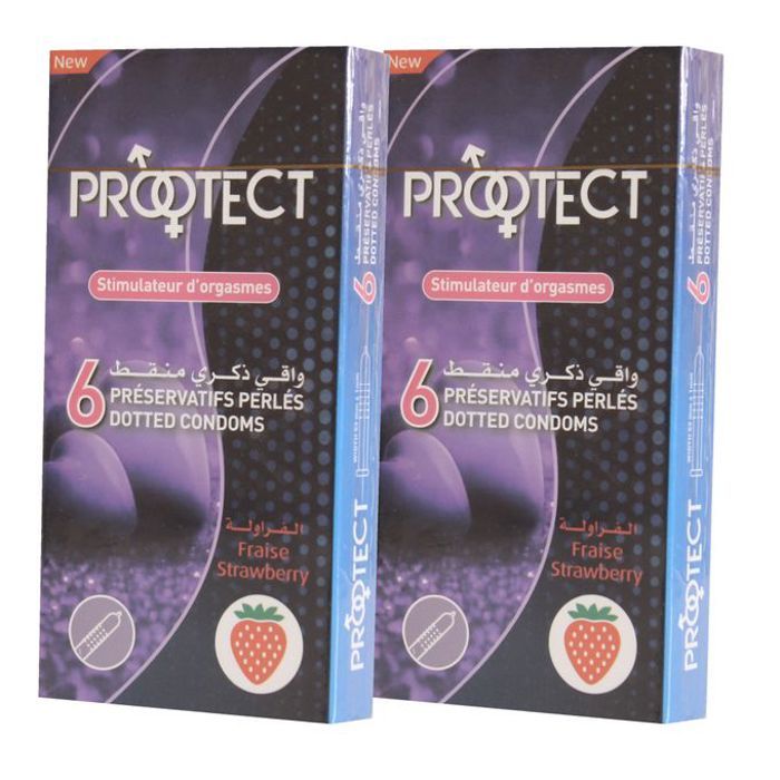 Protect PRÉSERVATIFS FRAISE PROTECTION MAXIMALE 2 BOITE DE  PRESERVATIFS DE 6