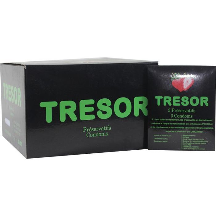 Tresor 144 préservatifs TRESOR fraise 3 condoms