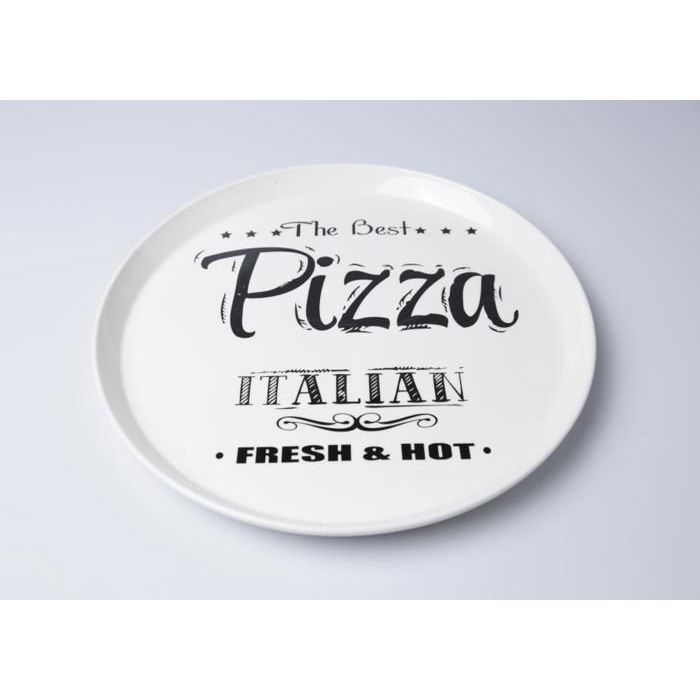 Assiette - Assiette plate ronde en porcelaine - 21 cm - Décorée - Blanc