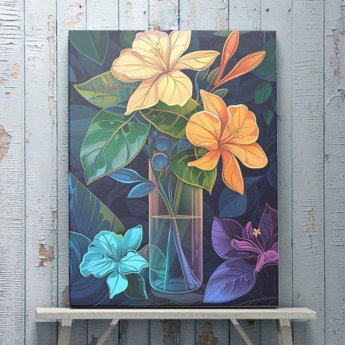 Tableau Mural Décoratifs Fleur Art sur Canvas et décoration murale moderne 64,5 x 45 cm