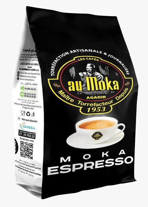 Café Moka Espresso En Grains 1kg 90 %Robusta 10% Arabica Santos Brésil