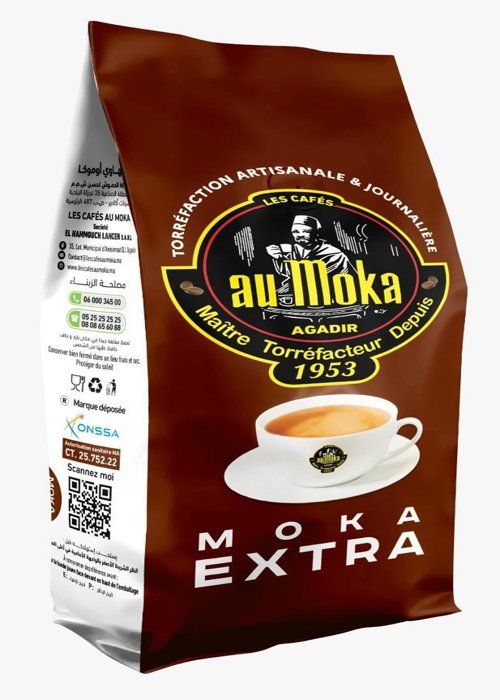 Café Moka Extra En Grains 1kg 95% Robusta 5% Arabica Santons