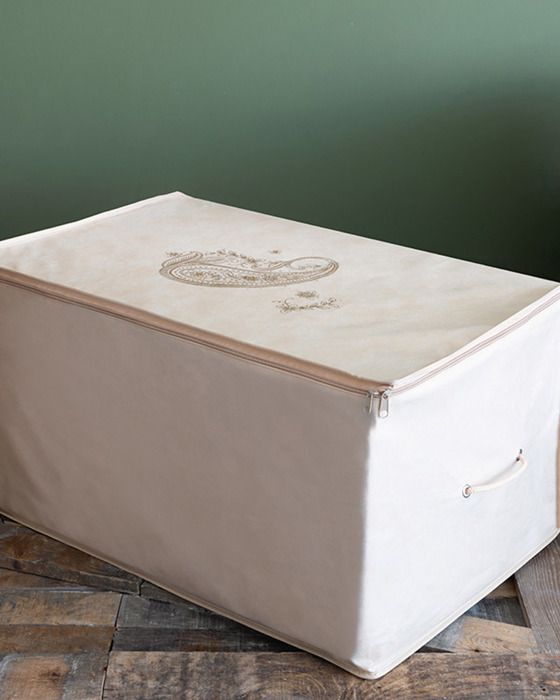 Housse de Rangement Paisley, en coloris beige, dimensions 64 x 41 x 35 cm